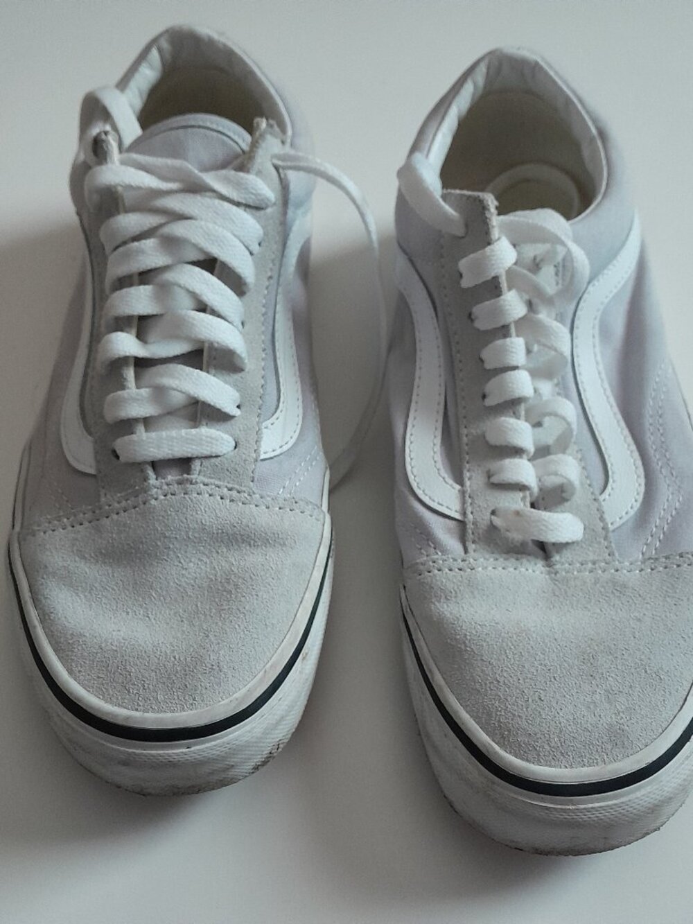 Vans Off the Wall Old Skool Sk8 Low Top White Suede Canvas Sneakers Men’s Size 6